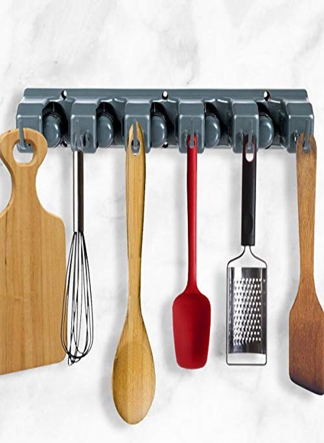 سنام نظام تخزين أدوات المرآب من سونام، بأربعة أوضاع للممسحة والمكنسة مع 6 خطافات، يتسع لما يصل إلى 11 أداة (رمادي، كبير، بلاستيكي). - Image 2